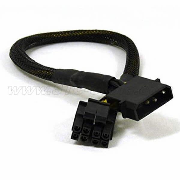 AYA 7 8-Pin EPS-12V Male to Dual 8-Pin EPS-12V Female Y Splitter Cable 18AWG Black 