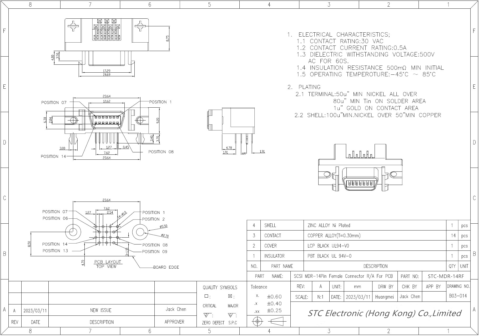 https://www.stc-cable.com/MDR 14 Pin Female Right Angle DIP Type Connector-product/