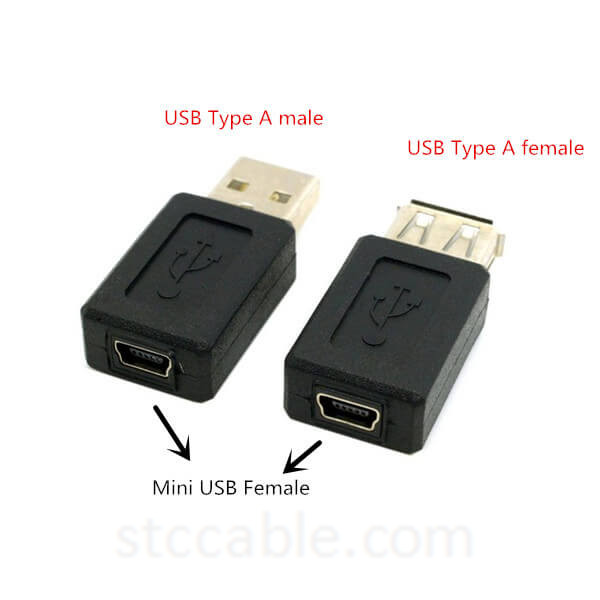 Cable Length 1pcs Computer Cables Micro USB B Type 5pin Female to USB 2.0 Type A Male Adapter Connector Convertor for Mini USB Mobile Phone Black 