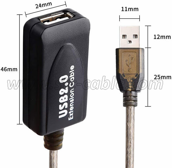 USB 2.0 Type A Active Repeater Extension Cable