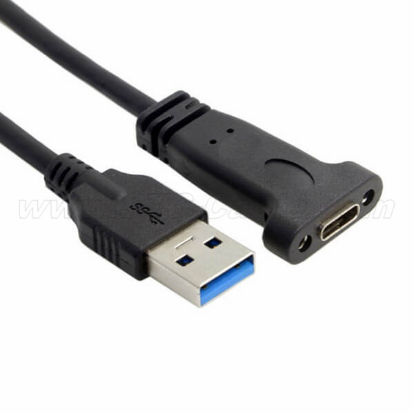 Computer Cables USB 3.0 Type B Female to Micro B Male 10pin 90 Degree Cable with Panel Mount Screw Holes 20cm Cable Length: 0.2m, Color: Blue 